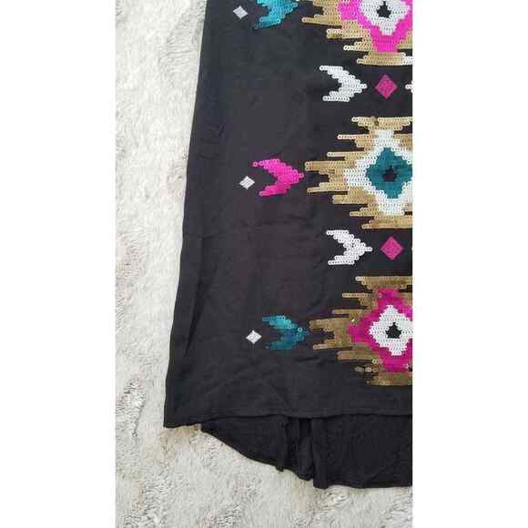 Rock & Republic Black Multicolor Western Sequin Sleeveless Tank Top Size XS - Picture 2 of 8